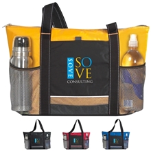 a group of icy bright nylon cooler lunch tote bag - 24 can