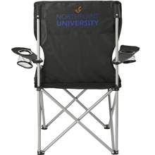 aerial view a black fanatic event folding chair (300lb capacity), image 1 of 6
