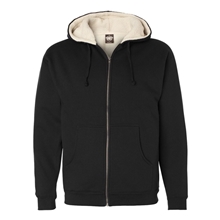 aerial view a black/ natural independent trading co. - sherpa - lined full - zip hooded sweatshirt - colors, image 1 of 5