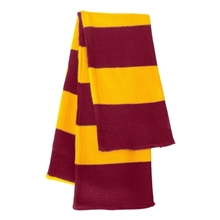 a cardinal/ gold sportsman - rugby - striped knit scarf - colors
