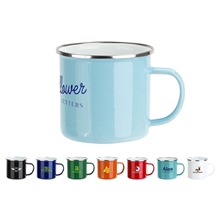 aerial view a group of foundry 16 oz enamel - lined iron coffee mug, image 1 of 2
