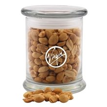 3 1/2 Round Glass 12 oz Jar With Peanuts
