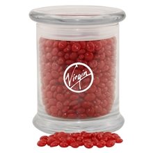 3 1/2 Round Glass 12 oz Jar with Red Hots