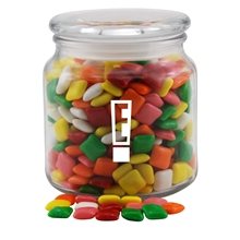 3 3/4 Round Glass Jar with Mini Chicklets Gum