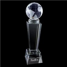 3- D Crystal Sports Trophy - Globe