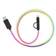 3- In -1 3 Ft. Rainbow Braided Charging Cable