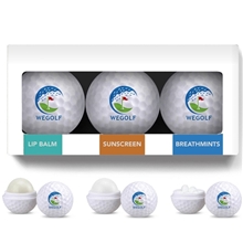 3 Pack Golf Ball Lip Moisturizer, Mints Sunscreen