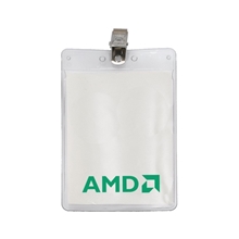 3 x 4 Printed Vertical Vinyl Pouch with Bulldog Clip