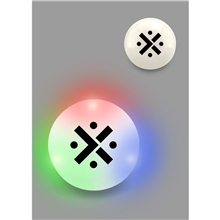 aerial view a white ball / multicolor led cloud ball with multi - color led lights, image 1 of 7