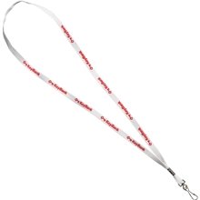 a white 3/8 recycled lanyard