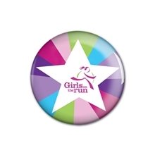 aerial view a white full color round safety pin back button - 1 1/2 diameter, image 1 of 5