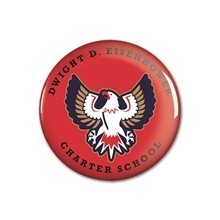 aerial view a white full color round safety pin back button - 2 diameter, image 1 of 5