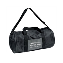 aerial view a black long haul structured duffel bag, image 1 of 2
