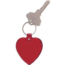 aerial view a red heart key tag, image 1 of 2
