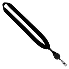 3/4 Cotton Lanyard with Metal Crimp and Retractable Badge Reel