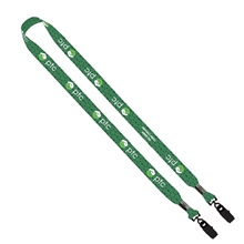 3/4 Recycled PET Dye - Sublimated Double - Ended Lanyard with Metal Crimp and Bulldog Clip