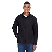 aerial view a black team 365 - mens campus microfleece jacket, image 1 of 7