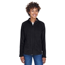 aerial view a black team 365 ladies campus microfleece jacket, image 1 of 7