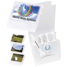 4-1 Golf Tee White Packet - 3-1/4 Tee With Ball Marker