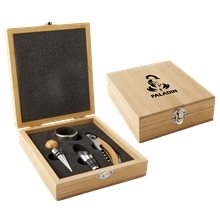 4- Piece Bamboo Wine Tool Set