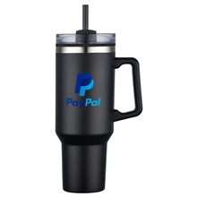 40 oz PP Lined Double Wall Tumbler With Handle Straw