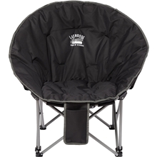 aerial view a black folding moon chair (400lb capacity), image 1 of 5