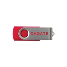 aerial view a pms 186c northlake quickship swivel usb flash drive, image 1 of 2