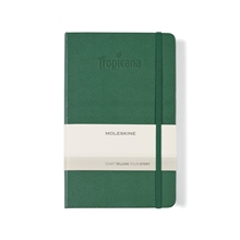 aerial view a myrtle green moleskine(r) hard cover ruled large notebook, image 1 of 5