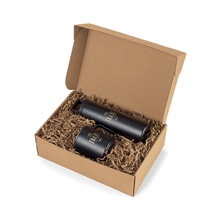 aerial view a black powder miir(r) wide mouth bottle camp cup gift set - black powder, image 1 of 9