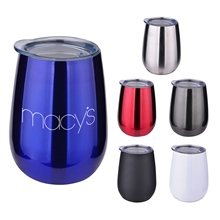 a group of 10 oz custom stainless wine tumbler