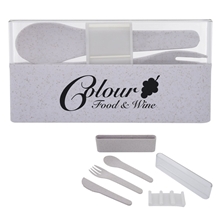aerial view a white on the go harvest utensil set, image 1 of 2