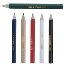 a group of hexagonal mini golf pencil