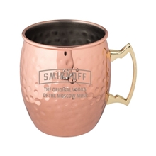 aerial view a copper annapurna hammered copper plated moscow mule mug, image 1 of 2