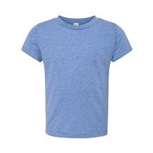 aerial view a blue triblend bella + canvas - toddler triblend tee, image 1 of 4