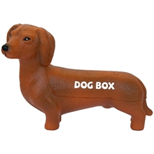 aerial view a brown wiener dog stress reliever, image 1 of 3