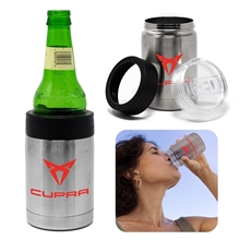 a silver bottle cooler tumbler