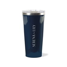 aerial view a gloss navy corkcicle(r) tumbler - 16 oz gloss navy, image 1 of 3