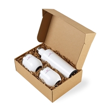 aerial view a gloss white corkcicle(r) canteen stemless wine cup gift set, image 1 of 6