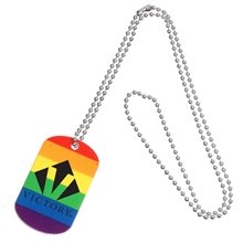 a rainbow rainbow pride dog tag