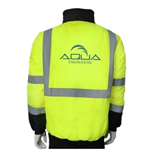 aerial view a yellow bomber jacket with zip - out fleece liner, image 1 of 6