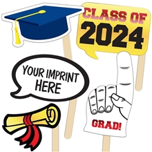 a white graduation selfie kit - printed full color