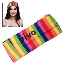 a rainbow vibrant rainbow knot headband