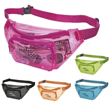 a group of translucent color fanny pack