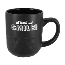 aerial view a black good value(tm) coffee mug with facet texture - 16 oz, image 1 of 2