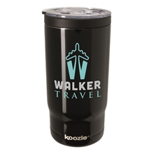 aerial view a black koozie(r) triple vacuum tumbler - 16 oz, image 1 of 8