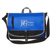 aerial view a blue-reflex prime line cutting edge laptop messenger, image 1 of 5