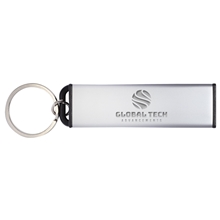 aerial view a silver pocket sounds mini wireless speaker keychain, image 1 of 3