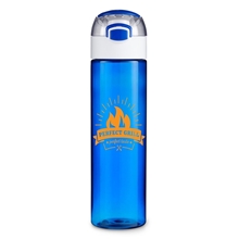 aerial view a translucent blue 23 oz stride tritan(tm) sport bottle, image 1 of 4