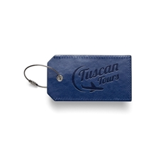 aerial view a blue-navy leeman venezia sightseer luggage tag, image 1 of 4