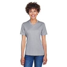 aerial view a athletic heather team 365 ladies sonic heather performance t - shirt, image 1 of 6